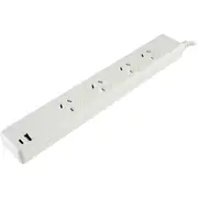JACKSON PT2929SUSB3CA 4 Way Powerboard With 1 X USB & 1 X USB-C Ports