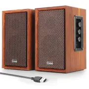 40W Computer Speakers,2.0 AC Powered Wooden PC Speakers with Strong Bass,7.28...
