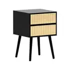 Ivan Bedside Table Night Stand Black/natural Sarantino