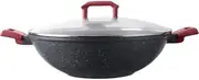 Non-Stick Wok Frying Pan Household Induction Cooker Gas Stove Ear Flat Bottom Frying Pan