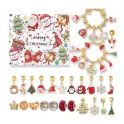 Catzon Christmas Calendar DIY Beads Bracelet Making Kit for Girls with Gift Boxed-2 Bracelets