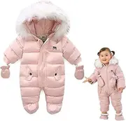 [Xifamniy] Baby Winter Snowsuit Coat Romper Outwear Hooded Footie Toddler…