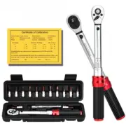 Bicycle Torque Wrench Set 15Pcs 1/4" 2-24Nm Dual Direction Bike Allen Key Tool