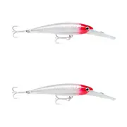 2x Rapala 12cm X Rap Magnum 15 Deep Diving Trolling Lures - Red Head UV