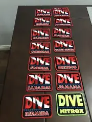 DIVE EMBROIDERED PATCH SCUBA DIVING FLAG LOGO IRON-ON TRAVEL SOUVENIR-16 PACk