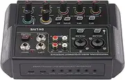 Labymos 4-Channel Musical Portable Mini o Mixer Live Multi-function Mixing Console USB Sound Device Music Equipment Interface Mixer 48V Phantom Power for Conference Karaoke Live