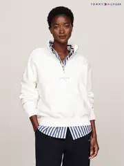 Tommy Hilfiger Natural Regular Fit Mini 1/2 Zip Sweatshirt (AC2974) | $277