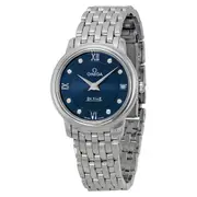 Original Omega DeVille Prestige Blue Diamond Dial Ladies Watch 42410276053001