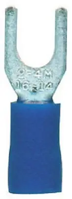 (100) BLUE 16-14 AWG SPADE FORK WIRE TERMINALS #8 STUD