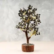 Black Tourmaline Crystal Tree of Life, Healing Crystal Stone, Crystal Decor