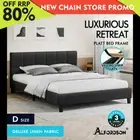 ALFORDSON Bed Frame Double Size Wooden Platform Mattress Base Fabric Charcoal