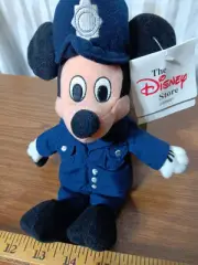 DISNEY STORE UK EUROPEAN Bobby POLICE Mickey Mouse BEAN BAG PLUSH TAG RARE