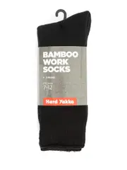 Hard Yakka 3 Pack Bamboo Work Socks Black