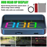 Car Digital HUD GPS Speedometer Head Up Display Overspeed MPH/KMH Warning Alarm