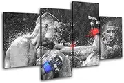Bold Bloc Design - UFC Grunge Nate Diaz Pettis Sports 160x90cm Multi Canvas Art Print Box Framed Picture Wall Hanging - Hand Made in The UK - Framed and Ready to Hang 13-9633(00B)-MP04-LO-C