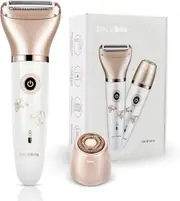 Electric Remover for Women - Painless Lady Shaver 2-in-1 Women Body Hair Removal Electric Razor for Face, Legs, Underarms and Bikini, Wet and Dry Cordless Waterproof Hair Shaver - Micro USB Recharge