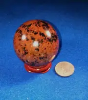 Mahogany Obsidian sphere 2" with stand (Lower Price)