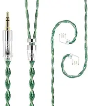 Kinboofi KBEAR Aegis IEM Cable,High-Purity Silver-Plated OFC HiFi Headphone Upgrade Wire,Earbud Earphone Replacement Extension Cable for KZ ZS10 PRO ZS10 PRO X AS10 DC02 ZA12 (3.5 C PIN, Green, 1.2m)