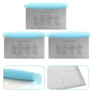 3 Pcs Dough Scraper Scrapers Cutter Fondant Roaster Pan Pie Spatula