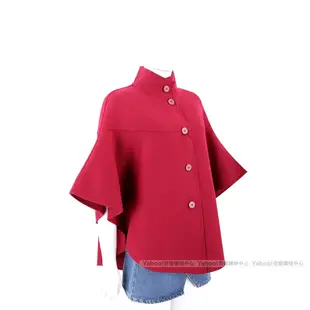 Emporio Armani 純羊毛紅色斜紋罩衫斗篷 外套