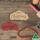 Merry Christmas Cloud Cookie Cutter And Embosser Stamp