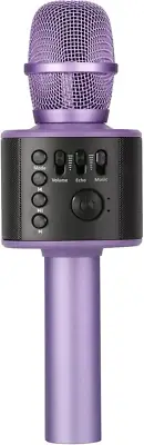 Wireless Bluetooth Karaoke Microphone Built-In Speakers HD Recording Portable