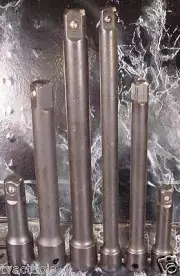 6pc 3/8" and 1/2" Drive AIR IMPACT EXTENSION BAR SET 3" 6" and 8 inch 2 ea Black