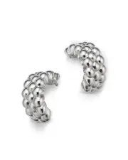 Bloomingdale's Fine Collection Multi Bead Half Hoop Earrings in Sterling Silver