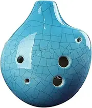 Ceramic Ocarina,Zelda Ocarina, 6 Holes Soprano C Ceramic Ocarina - Dexterous, Good for Beginner and Great Crack(Cyan)