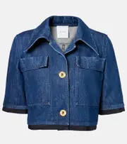 [Patou] Patou Cropped denim jacket AU 14 blue