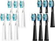 Electric Toothbrush Replacement Heads, Compatible With Fairywill Electric With FW-507/508/551/515/917/959/2011/D1/D3/D7/D8(Whtie 6 black 6)