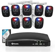 Swann 8 Channel 8 Camera 1080p Full HD Security System with 4680 1TB DVR Recorder, Wired Surveillance Bullet Cameras, Colour Night Vision, Heat & Motion Detection & Microphone | SWDVK-846808MQB