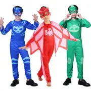 Boy Girl Kid Superhero PJ Masks Costume Cape Mask Owlette Catboy Cosplay Party