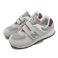 在飛比找momo購物網優惠-【NEW BALANCE】童鞋 574 寬楦 中童 灰 紅 