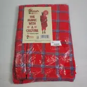 Masai Shuka Blanket Shawl Red & Blue Plaid African Culture Fabric By Butterfly