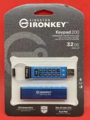 Kingston IronKey Keypad 200 32GB USB Flash Drive IKKP200/32GB 256-bit FIPS 140-3