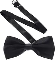 [Sumind] Men's Pre-Tied Bow Ties Tux Bowtie Adjustable Formal Neck Bowtie for Parties (Black)