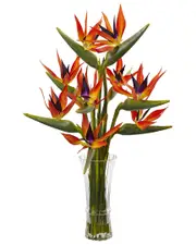 Nearly Natural Large Bird of Paradise in Vase