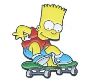 The Simpsons enamel pin - Bart Riding Skateborad - Free AU Post - AU stock