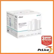 TP-LINK Deco BE85 3 Pack BE22000 Tri-Band Whole Home Mesh WiFi 7 System Router