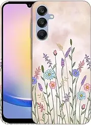 [SuzaCase] Back Case for Samsung Galaxy A25 5G, Galaxy A25 5G Case with Stylish Floral Watercolored Design Printed Cute, Sleek Durable Hardshell Protective Phone Case/Cover for Samsung A25 5G