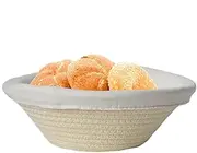 Bread Proofing Basket with Cloth Liner, Cotton Rope Sourdoughs Proving Basket, Handmade Bread Dough Proving Baskets, Breathable Breads Making Rattan Baskets for Home Kitchen