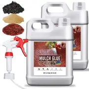 Mulch Glue 128oz / 1 Gallon Landscape Adhesive Gravel Binder Glue with Applicato