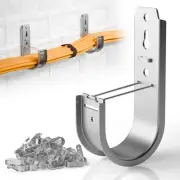 50 Pack Wall Mount J Hook with Retainer Clip,Galvanized Steel J Hooks for Cab...