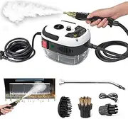 Eigoods 2500w Handheld High-Temperature Pressurized Cleaner, Portable High Pressure Steam Cleaner, Steamer for Car Detailing, with Brush Heads and 1000ml Tank, for Home (White)