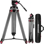 NEEWER 79”/200cm Video Tripod, Heavy Duty Aluminum Alloy Camera Tripod Stand with 360°Fluid Drag Head, QR Plate Compatible with Canon Nikon Sony and Other DSLR Camera Camcorder, Load Up to 17.6lb/8kg