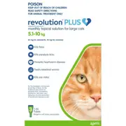 Revolution Plus Spot On Treatment for Large Cats 5-10kg Green - 2 Sizes