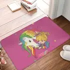 Rainbow Brite Bath Mat Horse Doormat Flannel Carpet Outdoor Rug Home Decoration