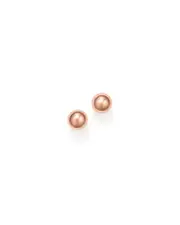 14K Rose Gold Ball Stud Earrings, 4mm