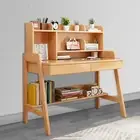 Solid Rubber Wood Kids Desk, Adjustable Height, Spacious Storage, Study Table